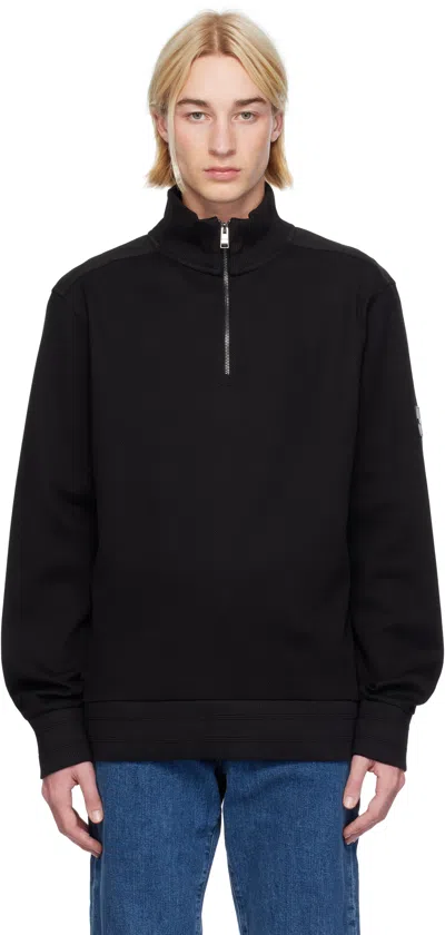 Hugo Boss Black Regular-fit Sweatshirt In 001-black