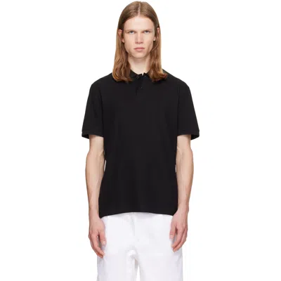 Hugo Boss Black Regular-fit Honeycomb-strutured Cotton Piqué Polo In 001-black
