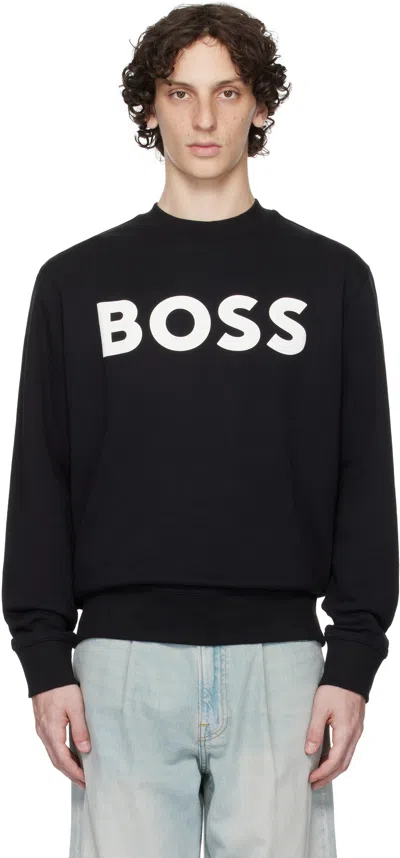 Hugo Boss Black Relaxed-fit Cotton-terry Logo Sweatshirt