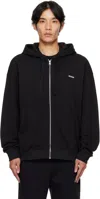 Hugo Boss Relaxed-fit Zip-up Hoodie In Cotton Terry In Black
