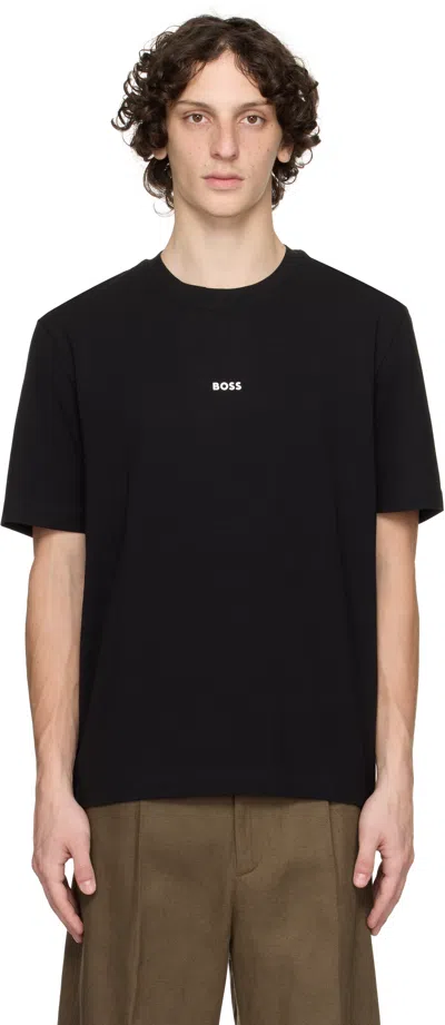 HUGO BOSS BLACK RELAXED-FIT LOGO PRINT T-SHIRT