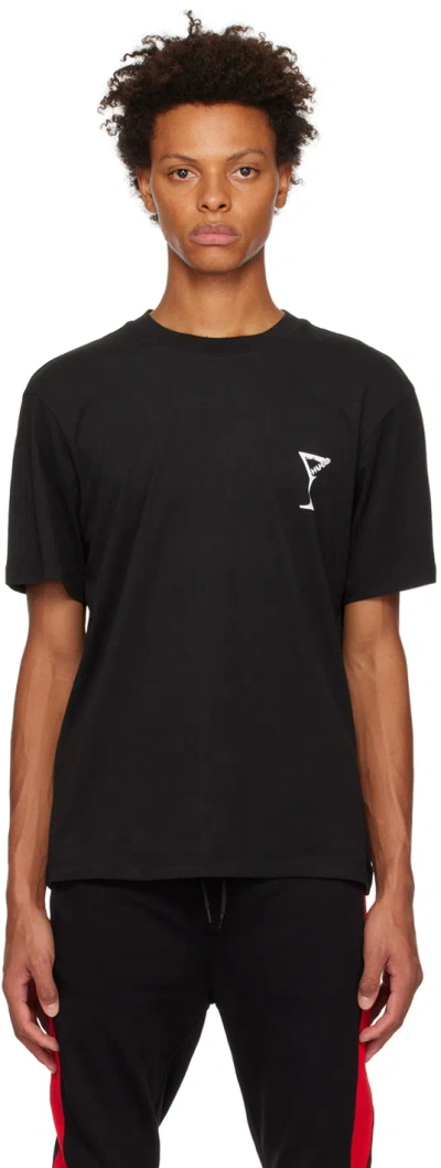 Hugo Boss Relaxed-fit T-shirt In Cotton Jersey With Cocktail Graphics In Black