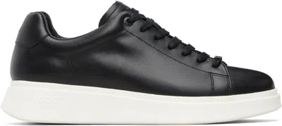 Hugo Boss Black Rubber-outsole Leather Sneakers