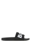 Hugo Boss Comfortable Open Toe Rubber Sandals In Black