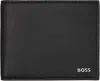 Hugo Boss Black Saffiano Leather Trifold Wallet In 001-black