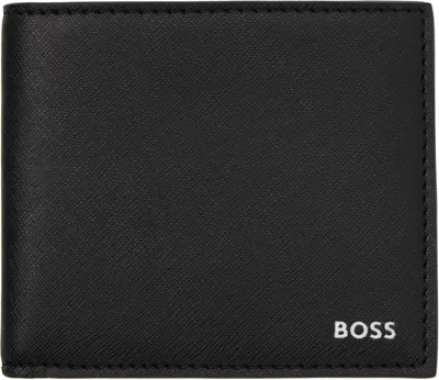 Hugo Boss Black Saffiano Leather Wallet In 001-black