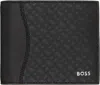 Hugo Boss Black Saffiano Leather Wallet In 002-black