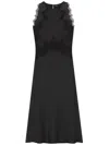 Hugo Boss Black Satin Lace Dress In Black