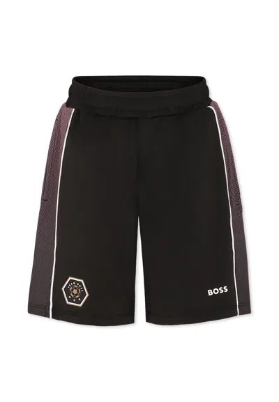 Hugo Boss Kids' Black Shorts For Boy With Logo
