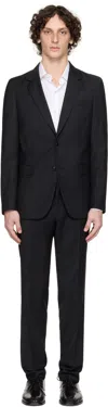Hugo Boss Black Slim-fit Micro-pattern Virgin Wool Suit
