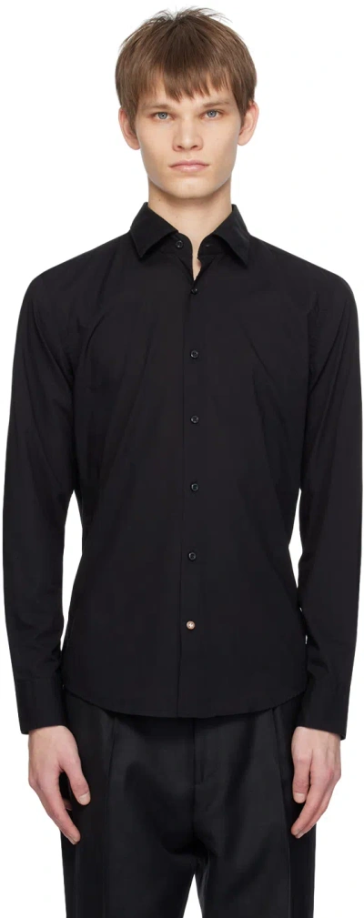 Hugo Boss Black Slim-fit Shirt In 001-black