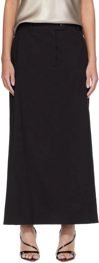 Hugo Boss Black Slit Midi Skirt In 1 Black