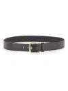 Hugo Boss Black Solid Buckle Belt In Black