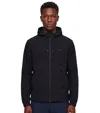Hugo Boss Zip-up Black Technical Fabric Hooded Sweatshirt In Black