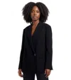 Hugo Boss Black Solid Notched Lapel Blazer In Black