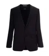 Hugo Boss Black Solid Notched Lapel Jacket In Black