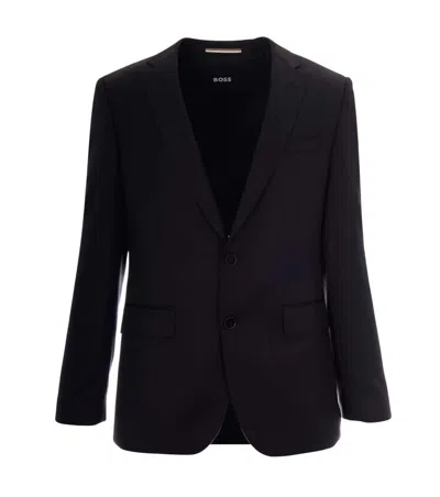 Hugo Boss Black Solid Notched Lapel Jacket