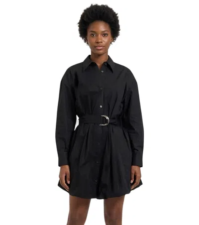 Hugo Boss Black Solid Shirt Collar Mini Dress