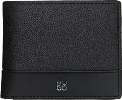 Hugo Boss Black Stacked-logo Trifold Leather Wallet