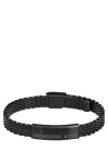 Hugo Boss Black-steel Mesh Cuff With Logo Plate Men's Jewellery In Assorted-pre-pack