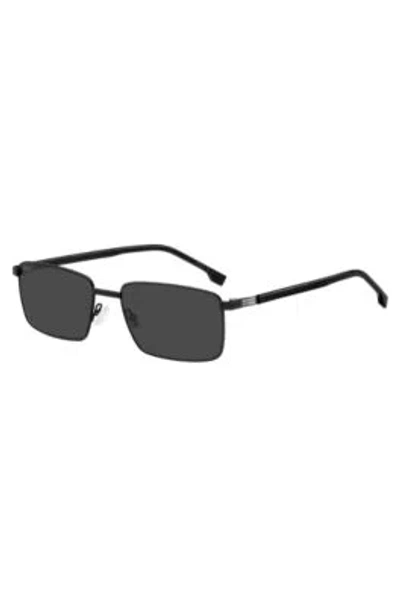 Hugo Boss Black-steel Sunglasses With Striped Hinge Men's Eyewear In Assorted-pre-pack