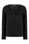Hugo Boss Boss Bidinta Silk Blouse In 001