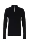 Hugo Boss Stretch Wool Blend High Collar T-shirt In Black