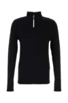 Hugo Boss Stretch Wool Blend High Collar T-shirt In Black