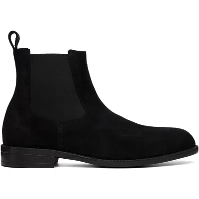 Hugo Boss Suede Chelsea Boots With Signature Stripe Stitching In Multi