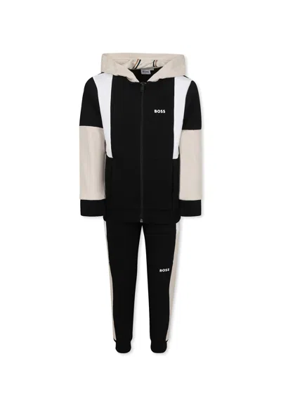 Hugo Boss Kids' Black Suit For Boy With Logo