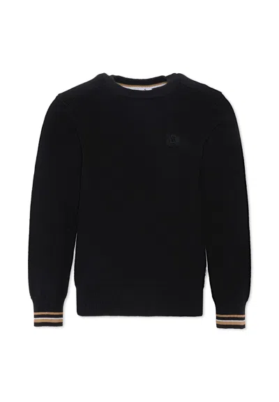 Hugo Boss Kids' Black Sweater For Boy With Logo