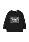 Hugo Boss Black Sweatshirt For Baby Boy With Logo In Black