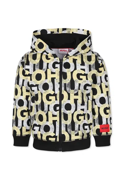 Hugo Boss Kids' Black Sweatshirt For Boy With Logo