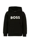 Hugo Boss Boss Kids' Logo Graphic Hoodie In Black