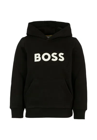 HUGO BOSS BLACK SWEATSHIRT FOR BOY WITH LOGO