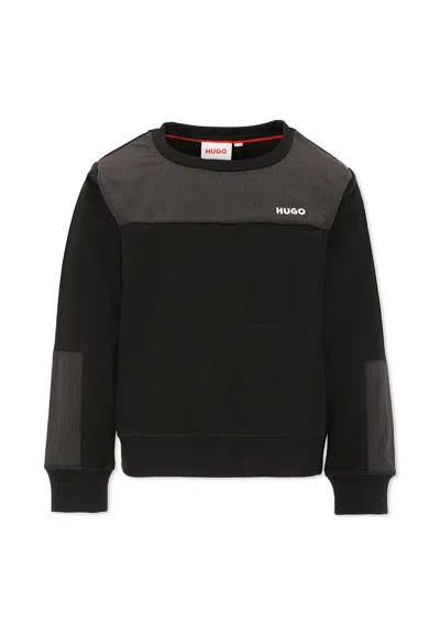 HUGO BOSS BLACK SWEATSHIRT FOR BOY WITH LOGO