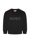 Hugo Boss Black Sweatshirt For Girl With Logo In Black
