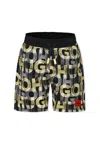 Hugo Boss Logo-print Swim Shorts In Black
