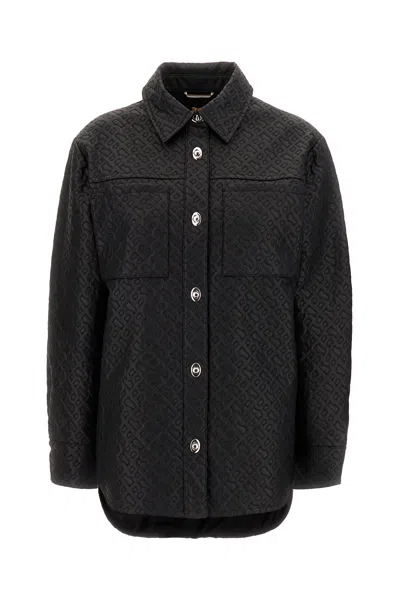 Hugo Boss Monogram-embossed Long-sleeve Shirt In Black