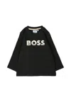 Hugo Boss Black T-shirt For Baby Boy With Logo In Black