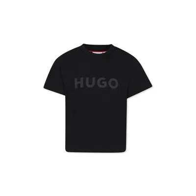 Hugo Boss Kids' Black T-shirt For Boy With Logo