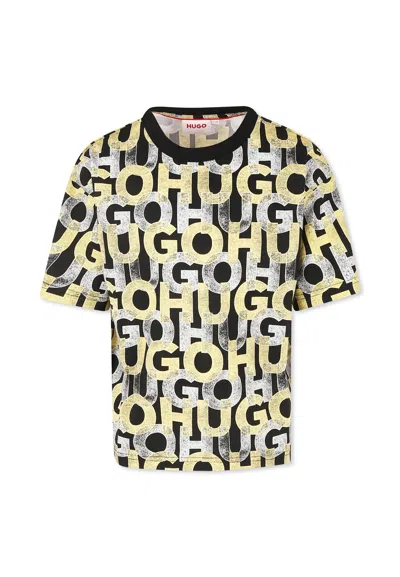 Hugo Boss Kids' Black T-shirt For Boy With Logo