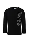 Hugo Boss Black T-shirt For Boy With Logo In Black