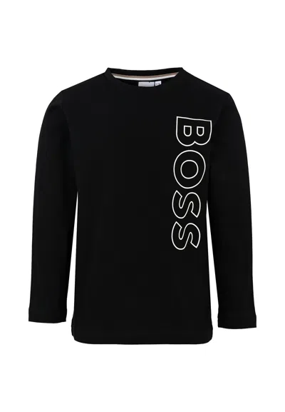 Hugo Boss Kids' Black T-shirt For Boy With Logo