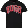 HUGO BOSS BLACK T-SHIRT FOR BOY WITH LOGO