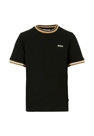 Hugo Boss Kids' Black T-shirt For Boy With With Logo