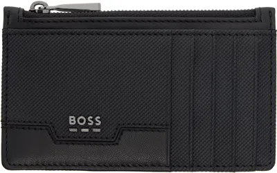 Hugo Boss Black Textured Faux-leather Card Holder