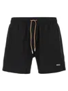 Hugo Boss Quick-drying Swim Shorts With Logo Print In Black