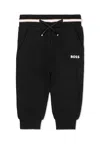 Hugo Boss Black Trousers For Baby Boy With Logo In Black