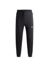 Hugo Boss Cotton-blend Tracksuit Bottoms With 3d-moulded Logo In Black